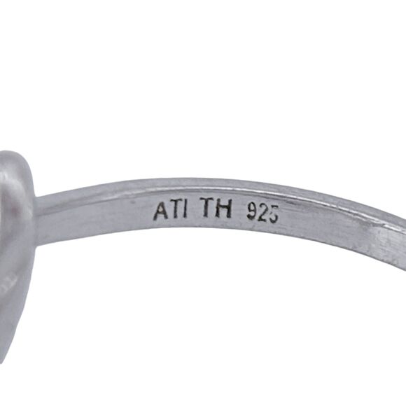 Vintage ATI Sterling Silver 925 14mm Abstract Swirl Wave Ring Size 8 - Picture 6 of 9